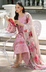 Signature Vol- II By Elaf Unstitched Lawn Embroidered 3 Piece Suit - ELFSGNV2-4B- Mira - Summer Collection