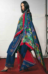 Jugnu by Hussain Rehar Unstitched Lawn Embroidered 3 Piece Suits- -JUGELXL-08- Peroz- Summer Collection