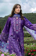 The Secret Garden - Hemline By Mushq Unstitched Lawn  Embroidered 3 Piece Suit MQHMSGL - 013 - Lily Veil -  Summer Collection