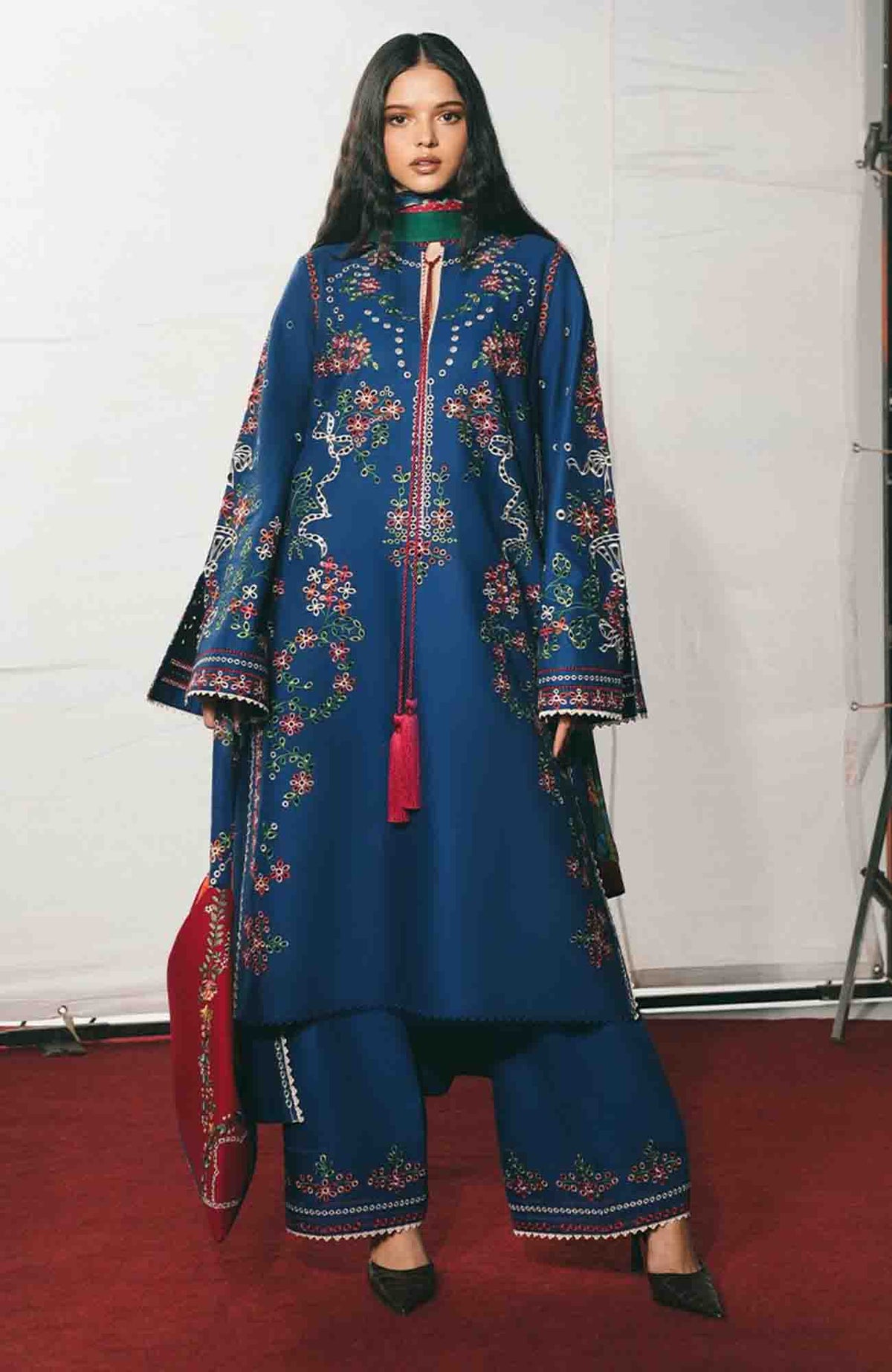 Jugnu by Hussain Rehar Unstitched Lawn Embroidered 3 Piece Suits- -JUGELXL-08- Peroz- Summer Collection