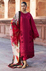 Zan By Hussain Rehar Unstitched Lawn Embroidered 3 Piece Suit -HRZANLXL-10- Qermez- Summer Collection