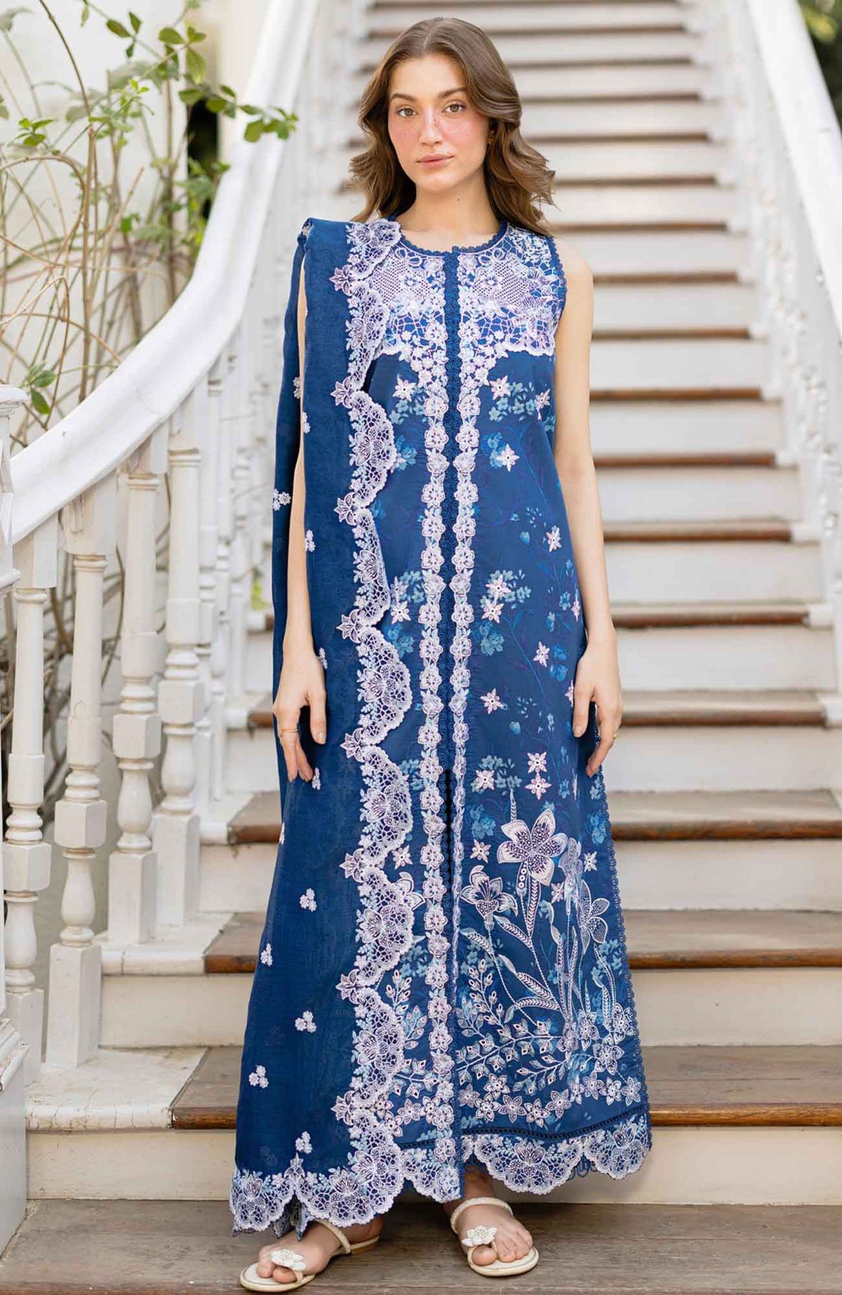 Summer Together  by Afrozeh Unstitched Lawn Embroidered 3 Piece Suit - AFRSTGL-02- Celestara - Summer Collection