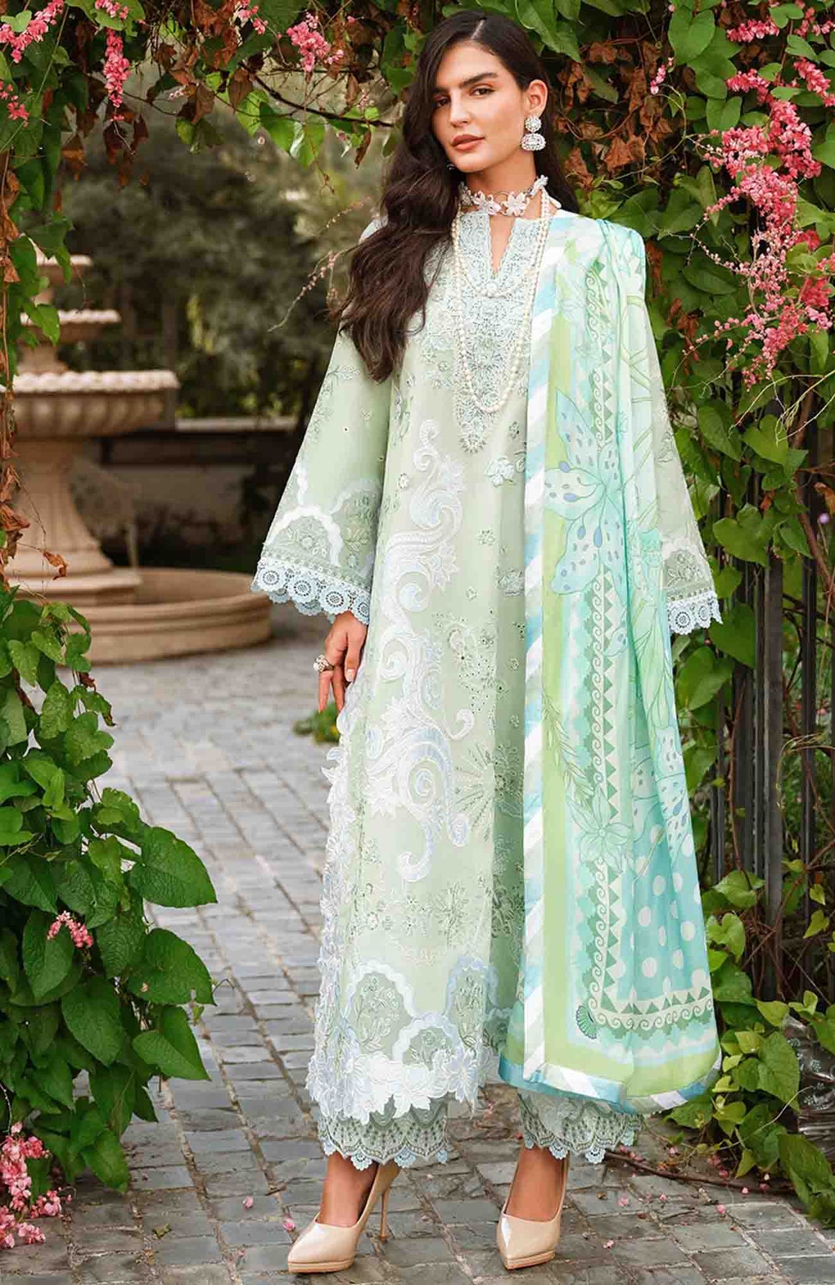 A Moi - Held By Love By Mushq Unstitched Luxury Lawn Embroidered 3 Piece Suit - MQHMAM-08- Love Escape -  Summer Collection