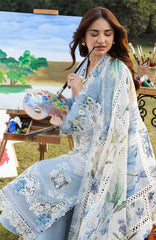 Luxury By Elaf Unstitched Lawn Embroidered 3 Piece Suit - ELFLXL-3B- Paradise - Summer Collection