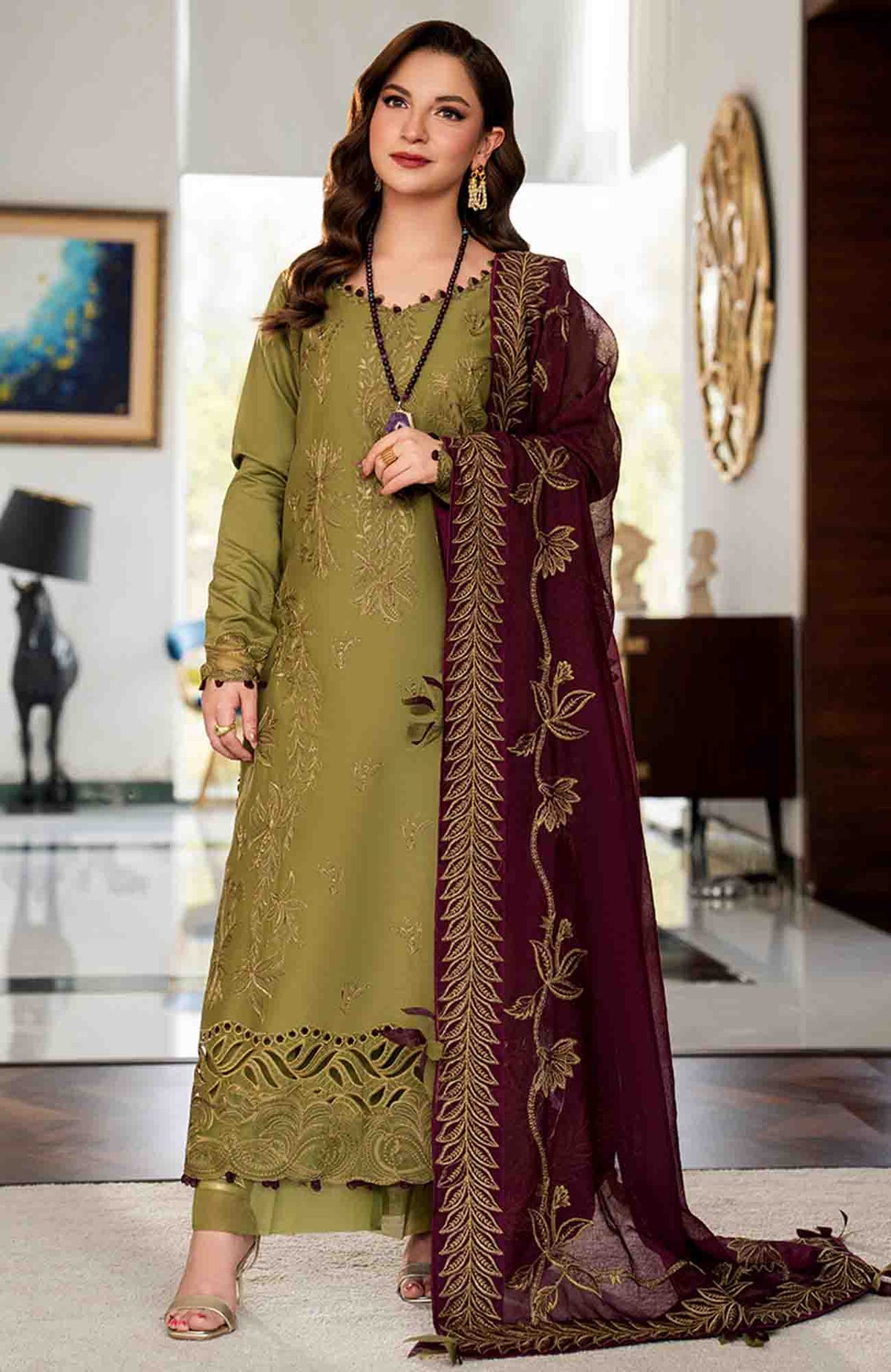 Carnation By Rang Rasiya  Unstitched  Lawn Embroidered 3 Piece Suit RRCRTL-08- Irha- Summer Collection