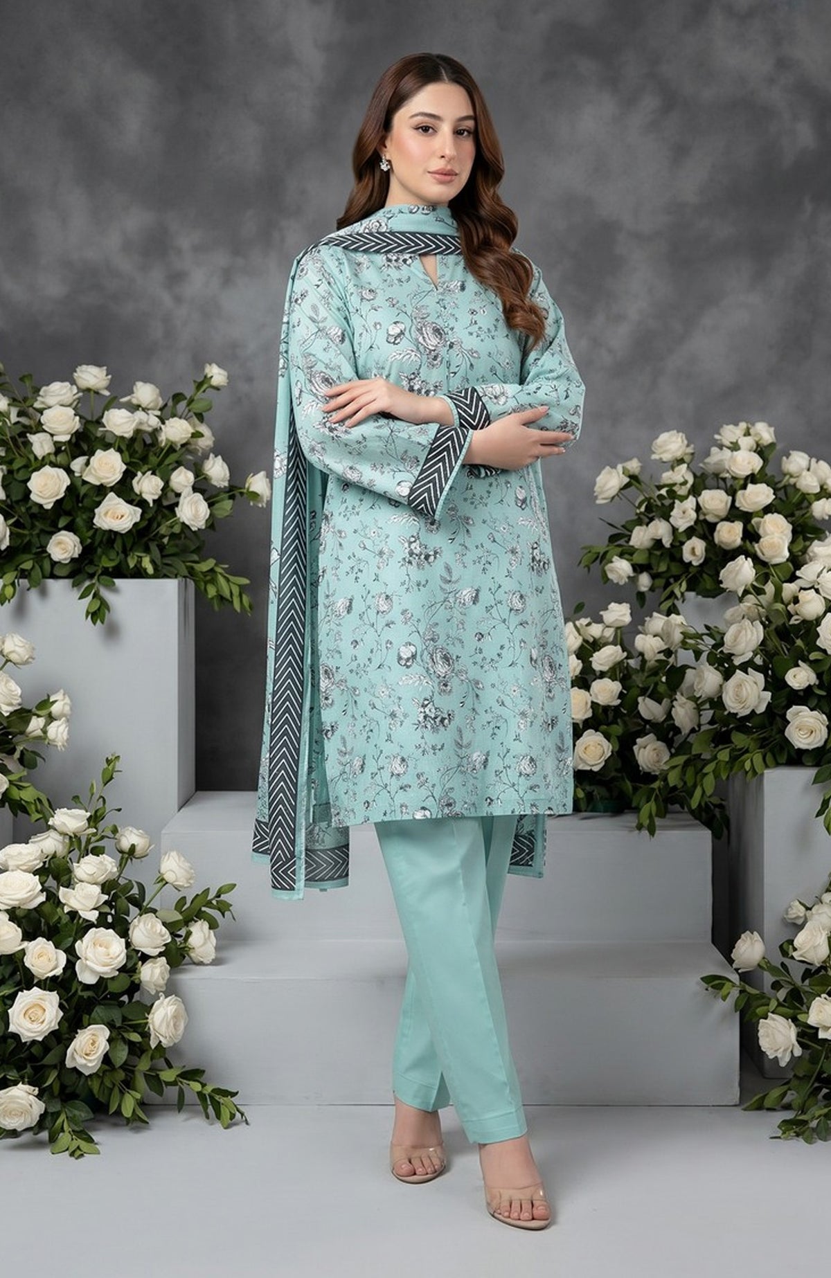 Salina Dobby By Regalia Unstitched  Lawn Printed 3 Piece Suit  - RGLSLNDB-08- Salina Dobby 8-Summer Collection