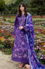 The Secret Garden - Hemline By Mushq Unstitched Lawn  Embroidered 3 Piece Suit MQHMSGL - 013 - Lily Veil -  Summer Collection