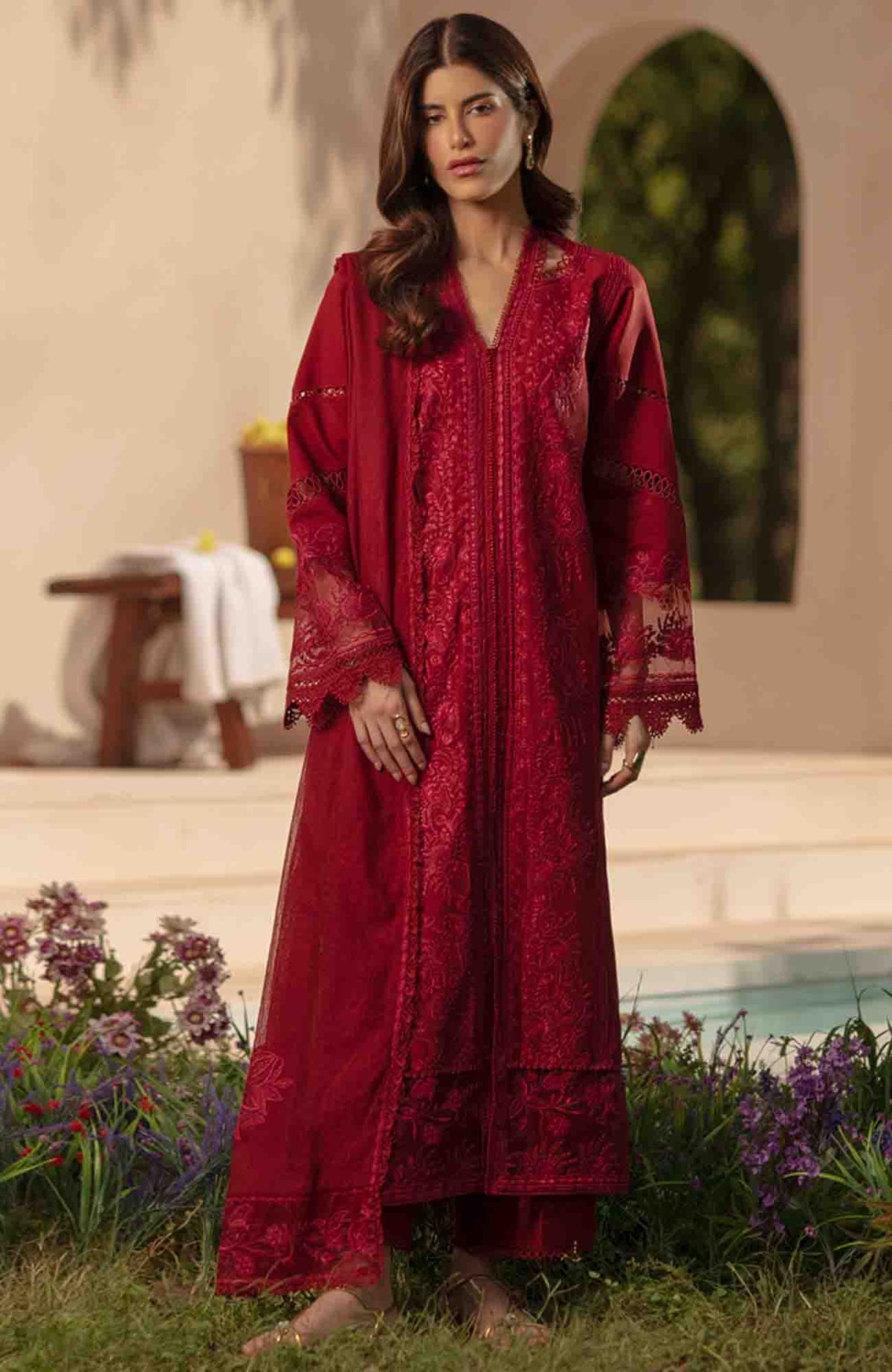 Luxury Eid By Rang Rasiya Unstitched Lawn Embroidered 3 Piece Suit  - RRLELXL-3- Nehal - Summer Collection