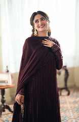 Eid Ensembles By Azure Unstitched Lawn Embroidered 3 Piece Suit - AZRESL138- Nector Rouge - Summer Collection