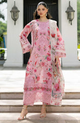 Signature Vol- II By Elaf Unstitched Lawn Embroidered 3 Piece Suit - ELFSGNV2-4B- Mira - Summer Collection