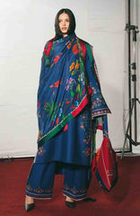 Jugnu by Hussain Rehar Unstitched Lawn Embroidered 3 Piece Suits- -JUGELXL-08- Peroz- Summer Collection