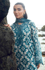 Nureh Gardenia Unstitched Lawn Embroidered 3 Piece Suit - NRGRDL2-08- Summer Collection