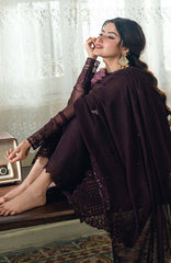 Eid Ensembles By Azure Unstitched Lawn Embroidered 3 Piece Suit - AZRESL138- Nector Rouge - Summer Collection