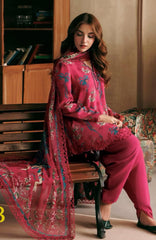 M Basics Agla Station by Maria B Unstitched Printed Khaddar 3 Piece Suit - MBSCKHDW-8B- Winter Collection