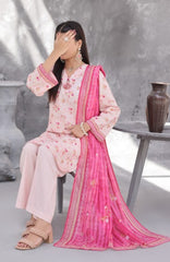 Maya Cambric Vol 1  BY Aizal Ready to wear Printed 3 Piece Suit -AZLV1MYA -03- Blush Pink Floral -  Winter Collection