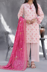 Maya Cambric Vol 1  BY Aizal Ready to wear Printed 3 Piece Suit -AZLV1MYA -03- Blush Pink Floral -  Winter Collection