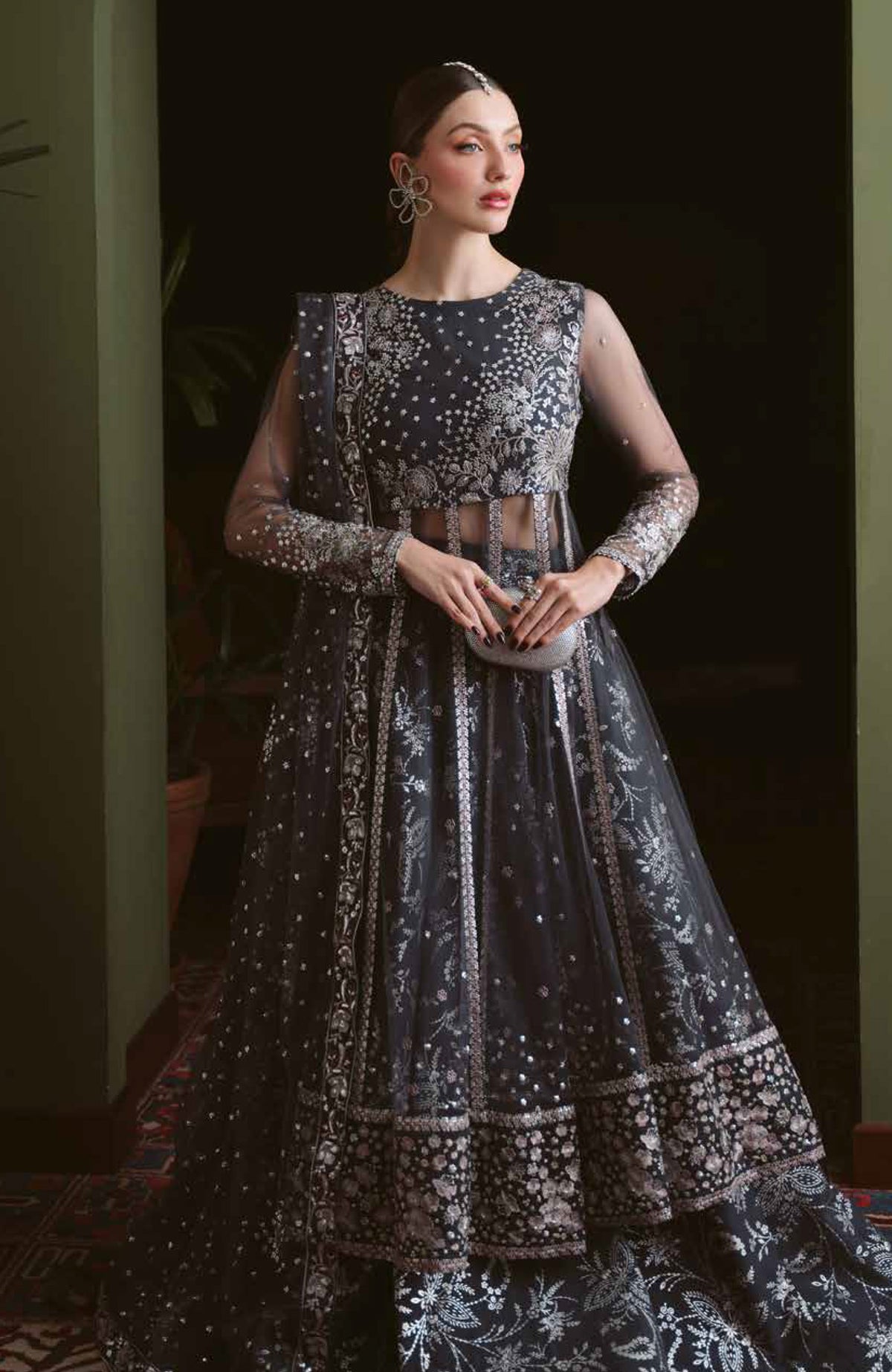 Elaya  by Nureh Unstitched Embroidred Chiffon 3 Piece Suits  - NRELYF-90- Formal Collection