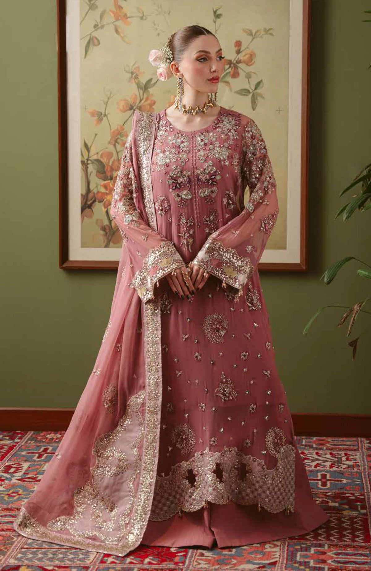 Elaya  by Nureh Unstitched Embroidred Chiffon 3 Piece Suits  - NRELYF-91- Formal Collection