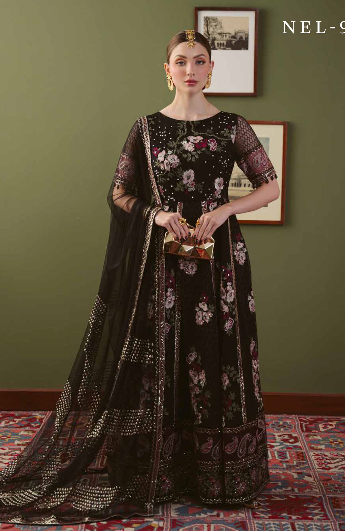 Elaya  by Nureh Unstitched Embroidred Chiffon 3 Piece Suits  - NRELYF-95- Formal Collection