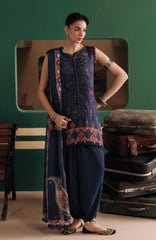 M Basics Agla Station by Maria B Unstitched Printed Khaddar 3 Piece Suit - MBSCKHDW-9A- Winter Collection
