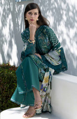 Santorini by Elaf Unstitched Lawn Printed 3 Piece Unstitched Suit - ELFSAN9A- Peacock- Summer Collection