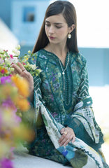 Santorini by Elaf Unstitched Lawn Printed 3 Piece Unstitched Suit - ELFSAN9A- Peacock- Summer Collection