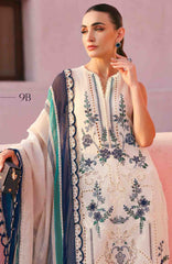 Luxury Lawn By Maria B Unstitched Lawn Embroidered 3 Piece Suit - MBLXL-9B- Summer Collection