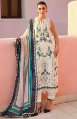 Luxury Lawn By Maria B Unstitched Lawn Embroidered 3 Piece Suit - MBLXL-9B- Summer Collection