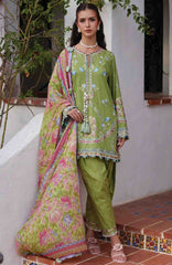 Luxury Lawn By Farah Talib Aziz Unstitched Lawn Embroidered 3 Piece Suit - FTALXL-09- Carmen Kiwi- Summer Collection