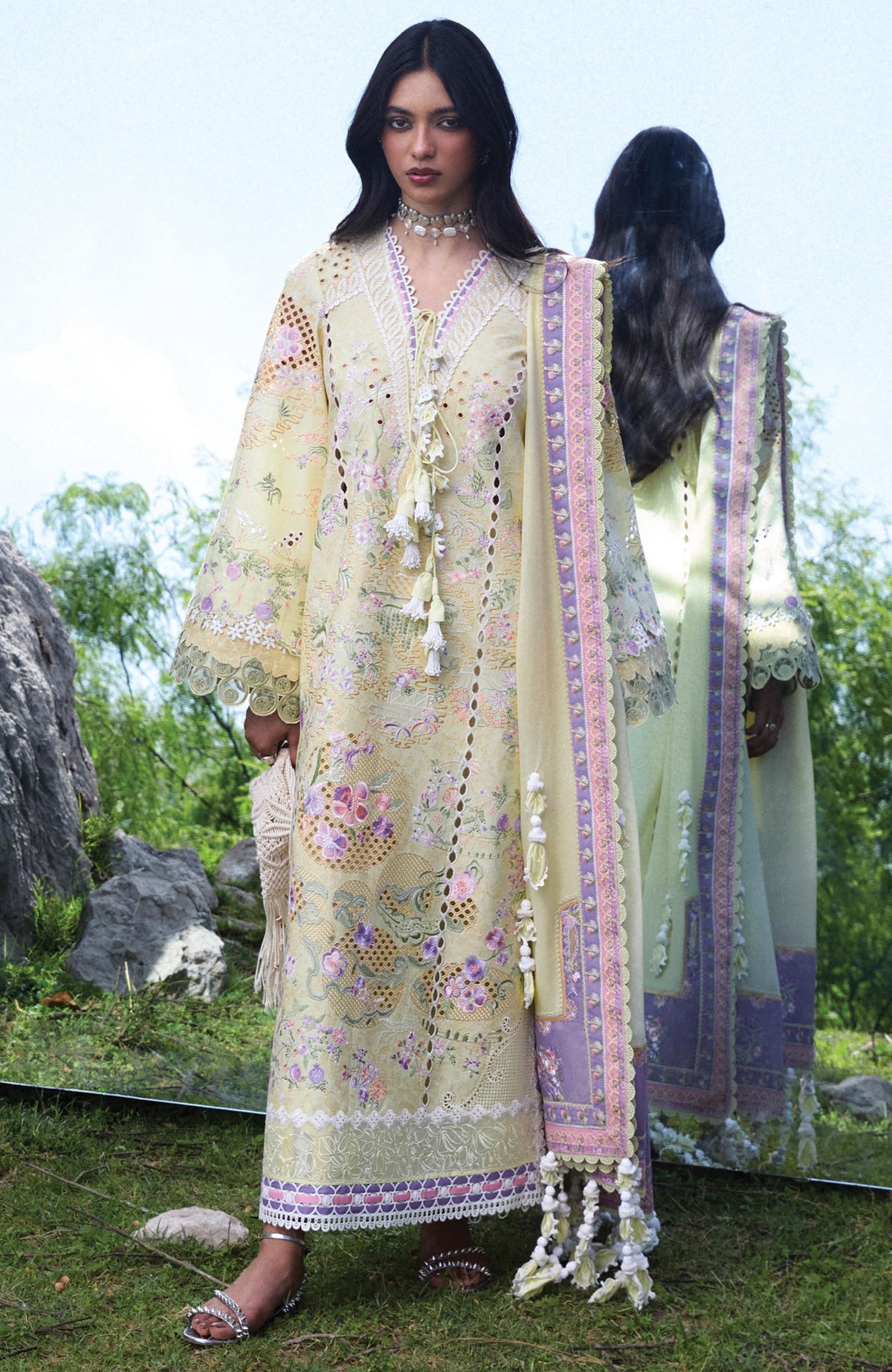 Eid Lawn By Suffuse Unstitched Lawn Embroidered 3 Piece Suit - SUFEDLXL- Telya - Summer Collection