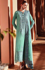 Nuvera Hemline By Mushq Unstitched Raw Silk Embroidered 3 Piece Suit MQHMNVF9-Sybil- Festive Collection