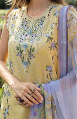 The Secret Garden - Hemline By Mushq Unstitched Lawn  Embroidered 3 Piece Suit MQHMSGL - 012 - Sunlit Meadow -  Summer Collection