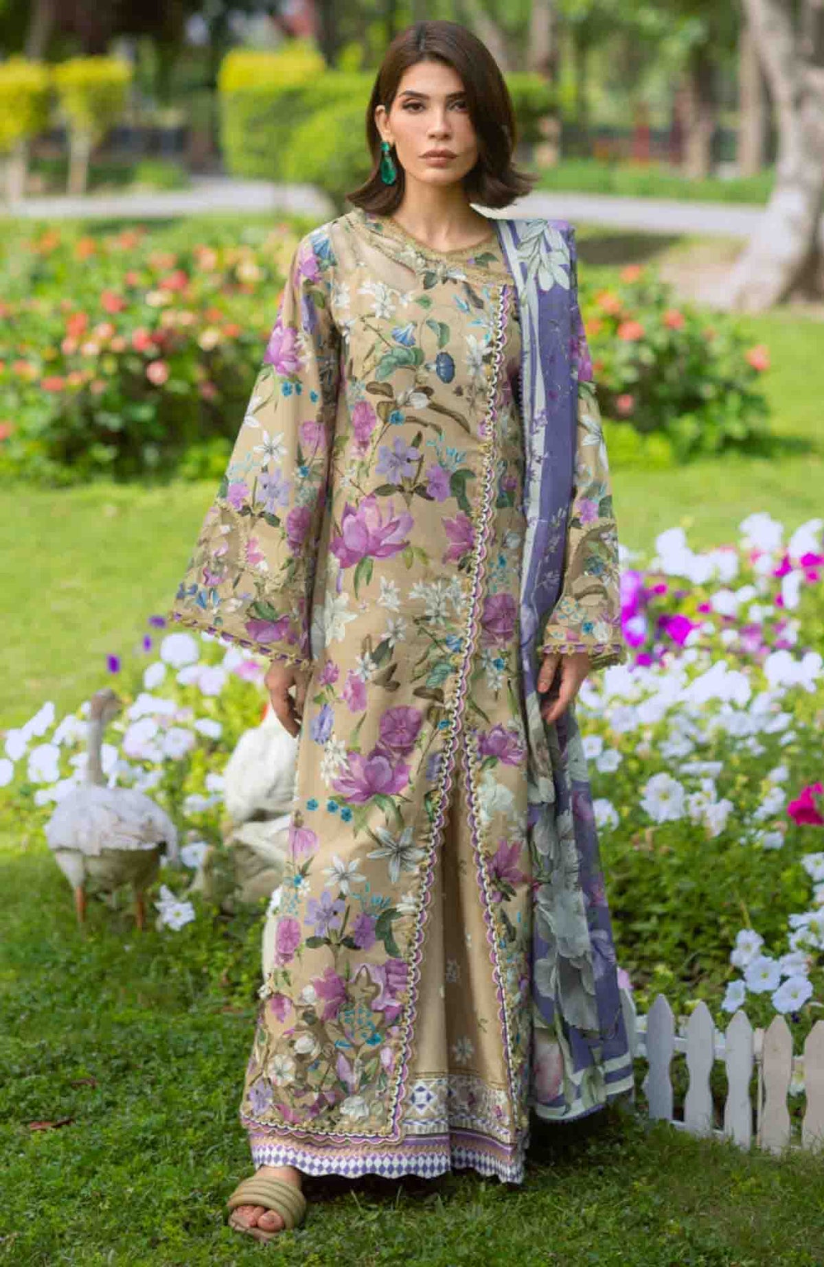 Bridgerton By Elaf Unstitched Lawn Printed 3 Piece Suit  - ELFBRGLP-4A- Giardino- Summer Collection