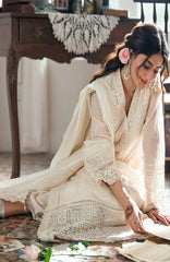 Eid Ensembles By Azure Unstitched Lawn Embroidered 3 Piece Suit - AZRESL136- Ivory Petals - Summer Collection
