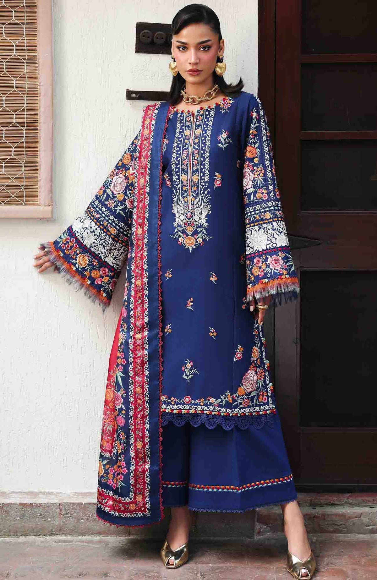 Lumina By Bin Ilyas Unstitched Lawn Embroidered 3 Piece Suit BNLYLMN-09-  Summer Collection
