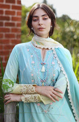 Solace Ombre Chikankari By Mushq Unstitched Lawn Embroidered 3 Piece Suit - MQHMSOCK- Ethreal Pause- Summer Collection