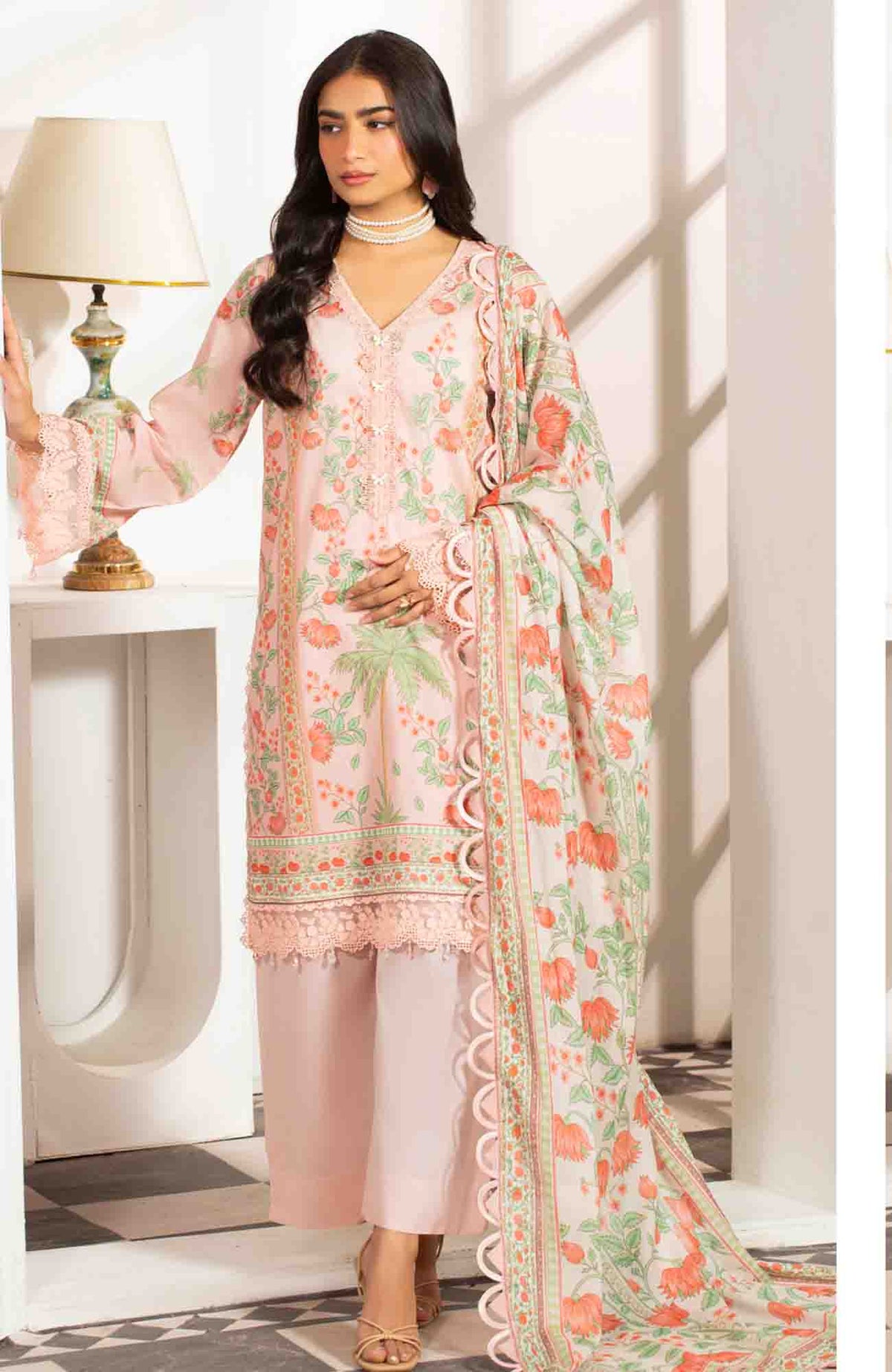 Mausummery Unstitched Lawn Printed 3 Piece Suit Vol-2 MUSV2L9 - Peony - Summer Collection