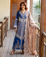 Astoria By Mushq Unstitched  Festive Lawn Embroidered 3 Piece Suit - MQHMAFL-02-Zenith-Summer Collection