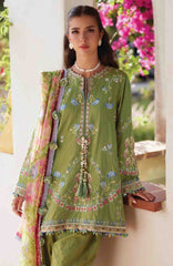 Luxury Lawn By Farah Talib Aziz Unstitched Lawn Embroidered 3 Piece Suit - FTALXL-09- Carmen Kiwi- Summer Collection