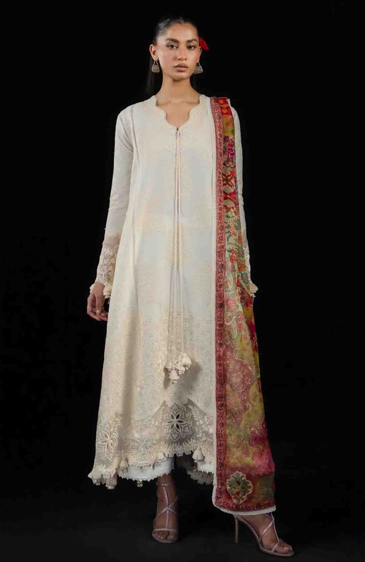 Zan By Hussain Rehar Unstitched Lawn Embroidered 3 Piece Suit -HRZANLXL-04- Sefi- Summer Collection