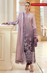 Luxury Lawn By Maria B Unstitched Lawn Embroidered 3 Piece Suit - MBLXL-1B- Summer Collection