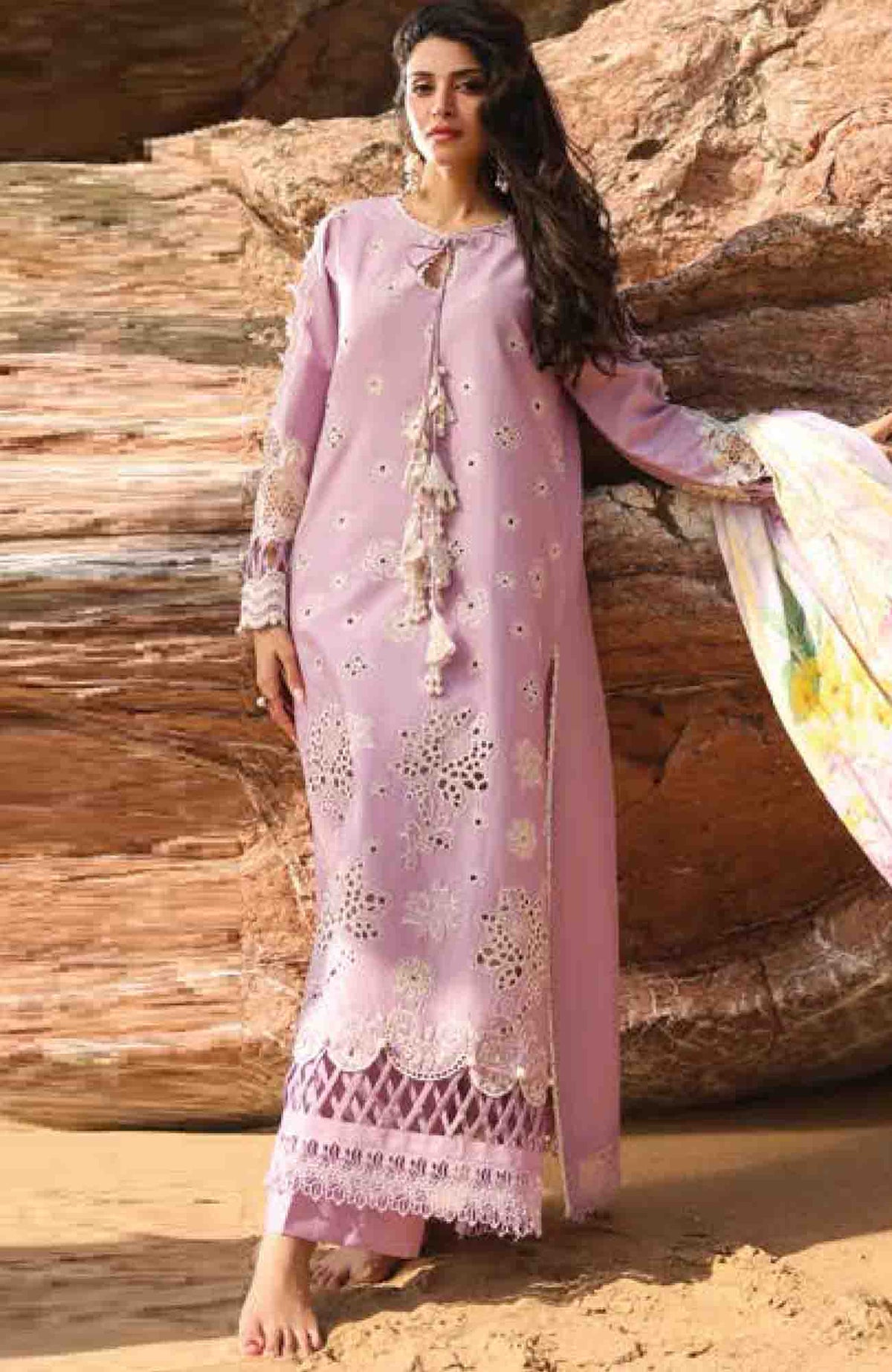 Summer Dream By Manara Unstitched Lawn Embroidered 3 Piece Suit - MNMSDRL-09- Lavander Dreams-Summer Collection