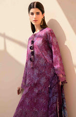 Mausummery Unstitched  Lawn Embroidered  Printed 3 Piece Suit Vol-1 MUSV1EPL-09 - Amethyst - Summer Collection
