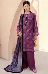 Mausummery Unstitched  Lawn Embroidered  Printed 3 Piece Suit Vol-1 MUSV1EPL-09 - Amethyst - Summer Collection