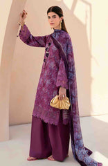 Mausummery Unstitched  Lawn Embroidered  Printed 3 Piece Suit Vol-1 MUSV1EPL-09 - Amethyst - Summer Collection