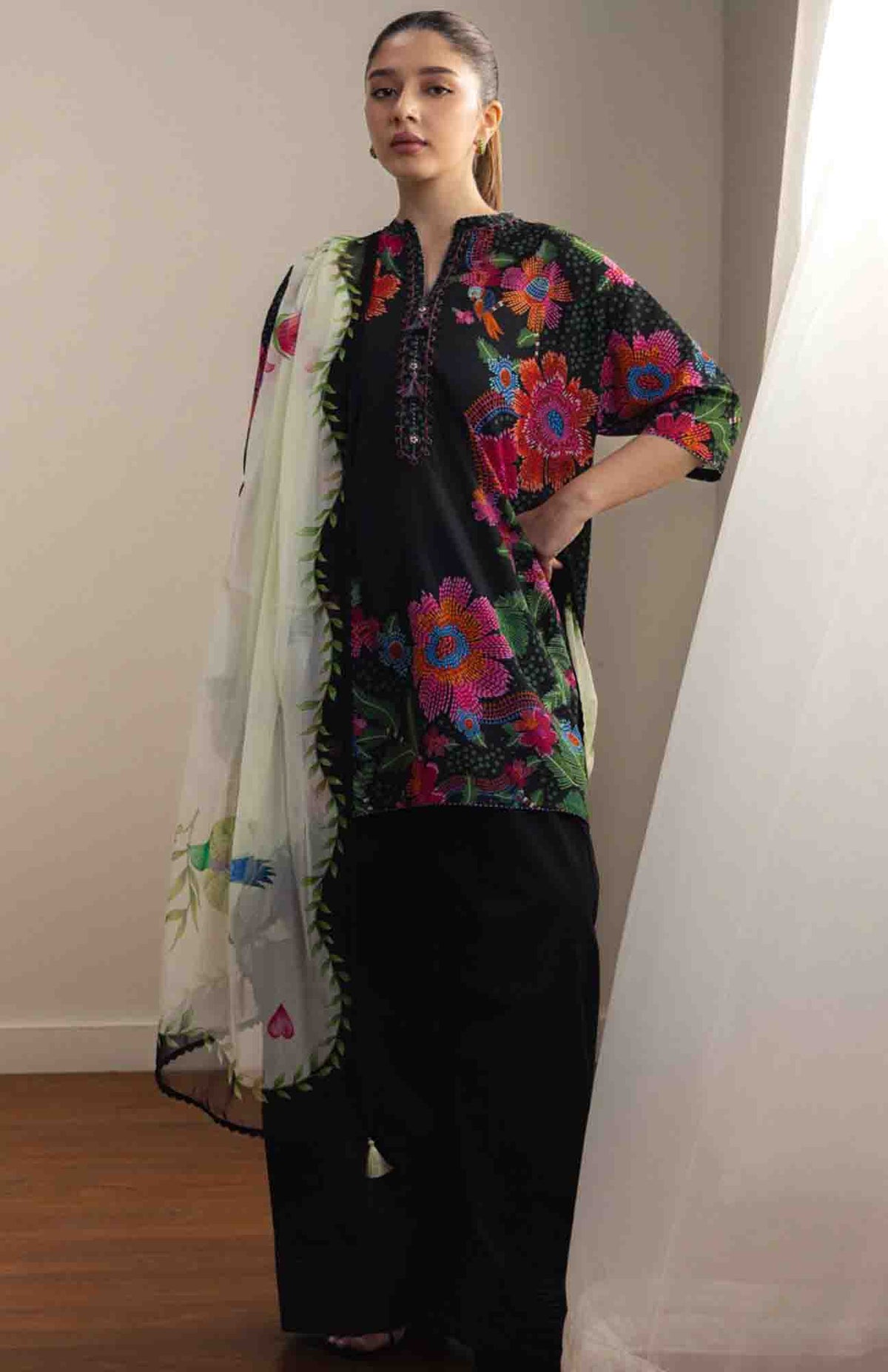 Coco Prints Drop-Two By Zara Shahjahan Unstitched Lawn Printed 3 Piece Suit - CCZSDIILP-2A- Asahi - Summer Collection