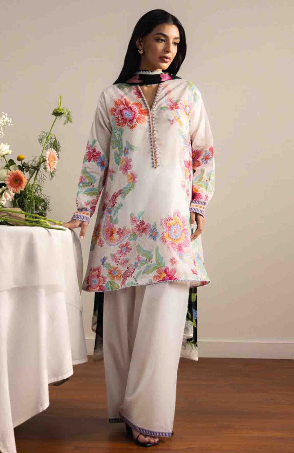 Coco Prints Drop-Two By Zara Shahjahan Unstitched Lawn Printed 3 Piece Suit - CCZSDIILP-2B- Asahi - Summer Collection