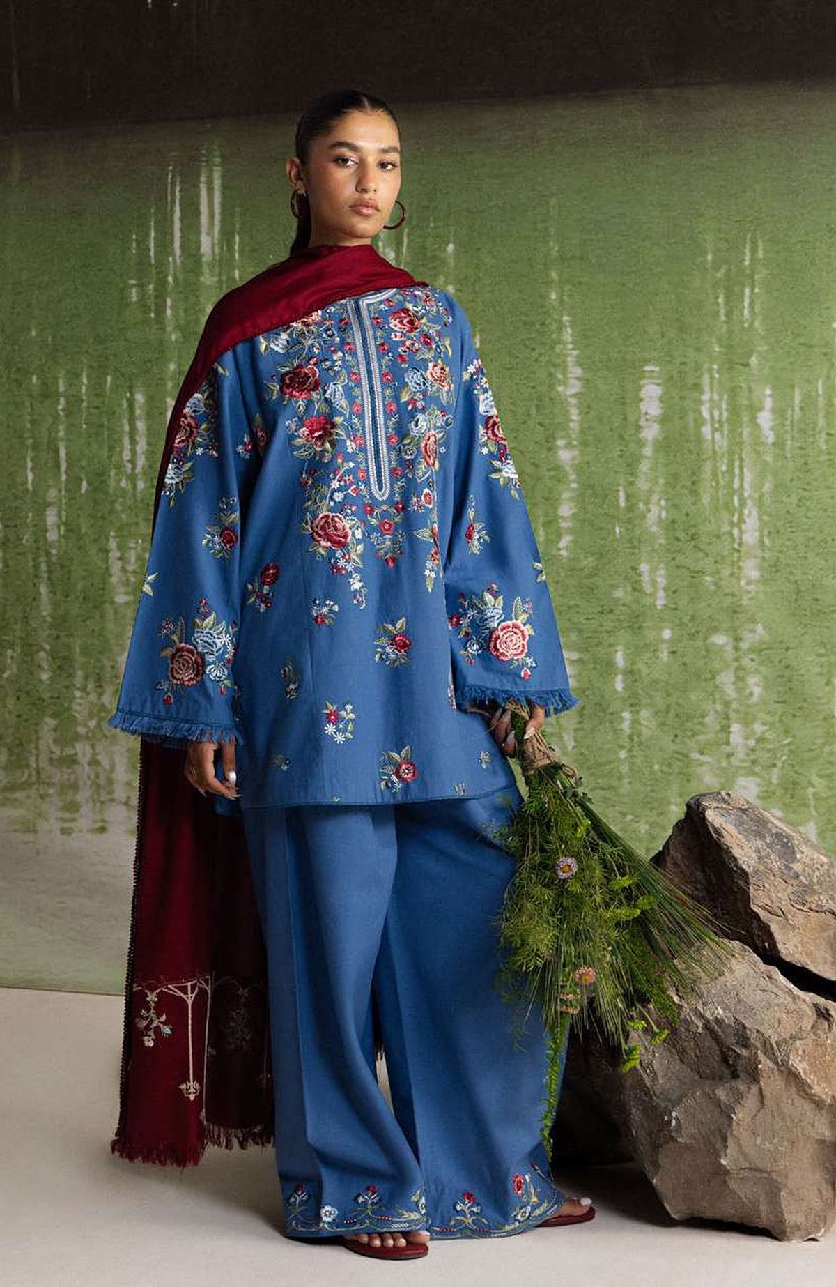 Coco  By Zara Shahjahan Unstitched Khaddar Embroidered 3 Piece Suit - CCZSKRDW-9A- ASMANI- Winter Collection