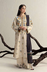 Coco  By Zara Shahjahan Unstitched Khaddar Embroidered 3 Piece Suit - CCZSKRDW-9B- ASMANI- Winter Collection