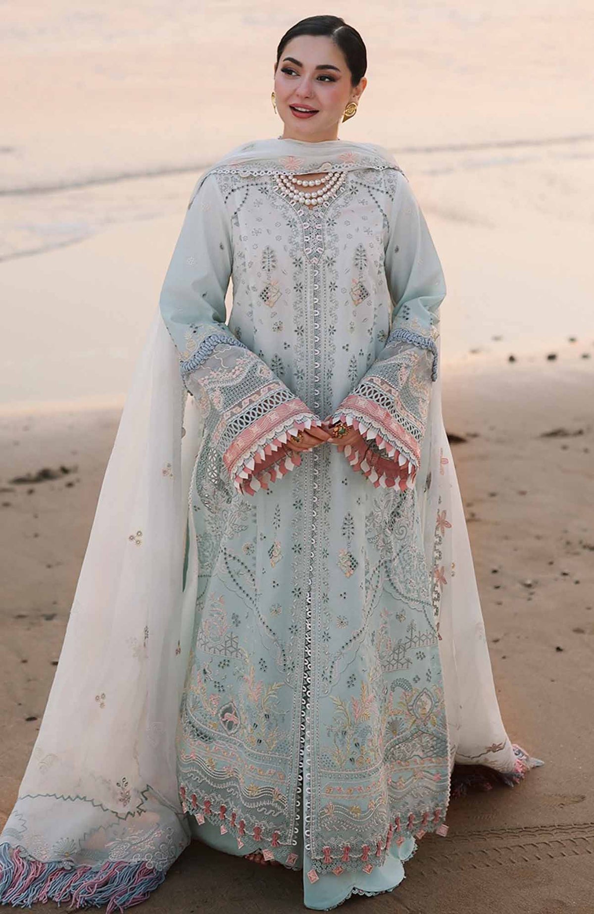 Sahil  By Qalamkar Unstitched Lawn Embroidered 3 Piece Suit - QLMSL05 - Ayra - Summer Collection